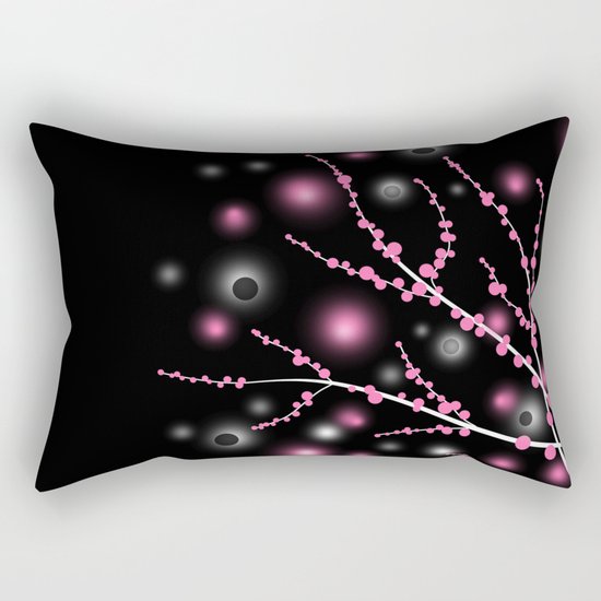Black and pink abstract pattern . Rectangular Pillow