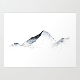 MOUNT EVEREST mountainsplash grey Art Print