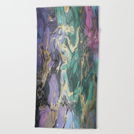 Liquid Splash Of Colors Beach Towel