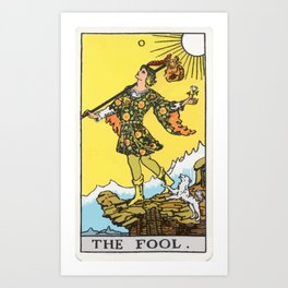 00 - The Fool Art Print | Awesome, Digital, Thefool, Drawing, Oil, Card, Black And White, Cards, Divinity, Acrylic 