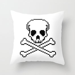 Pixel Skull And Crossbones. Throw Pillow