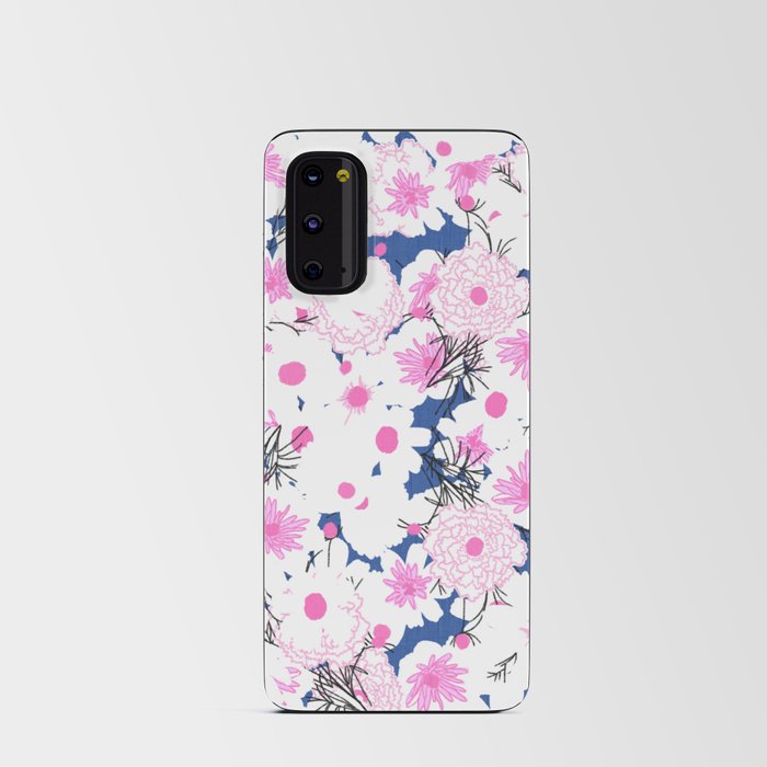 Spring Flowers On Navy Retro Fabric Android Card Case
