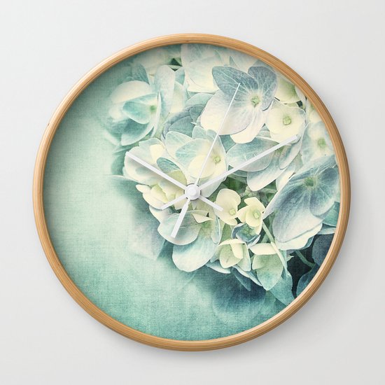 MINT HYDRANGEA Wall Clock