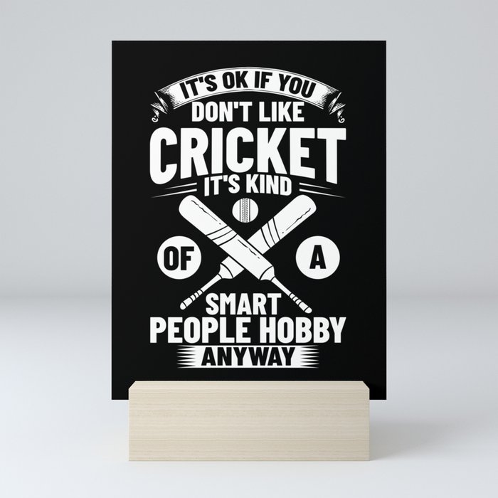 Cricket Game Player Ball Bat Coach Cricketer Mini Art Print