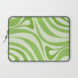 New Groove Retro Swirl Abstract Pattern Light Lime Green Laptop Sleeve