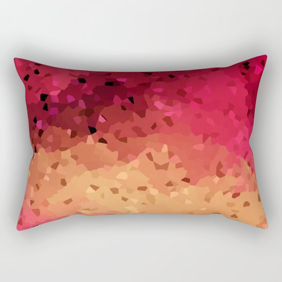 Red brown abstract pattern Crystals . Rectangular Pillow