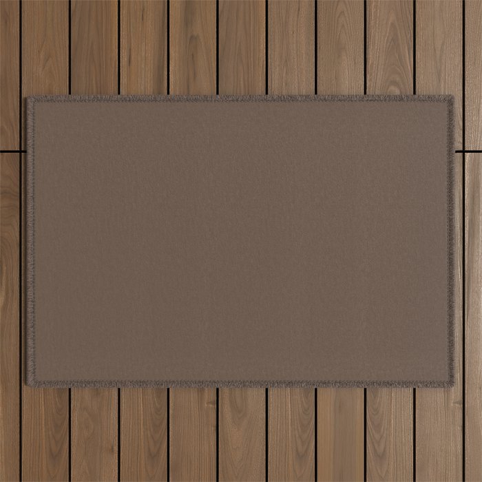 Dark Brown Solid Color Pairs Pantone Cocoa Brown 18-1222 TCX Shades of Brown Hues Outdoor Rug