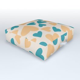Bright pattern of hearts Outdoor Floor Cushion