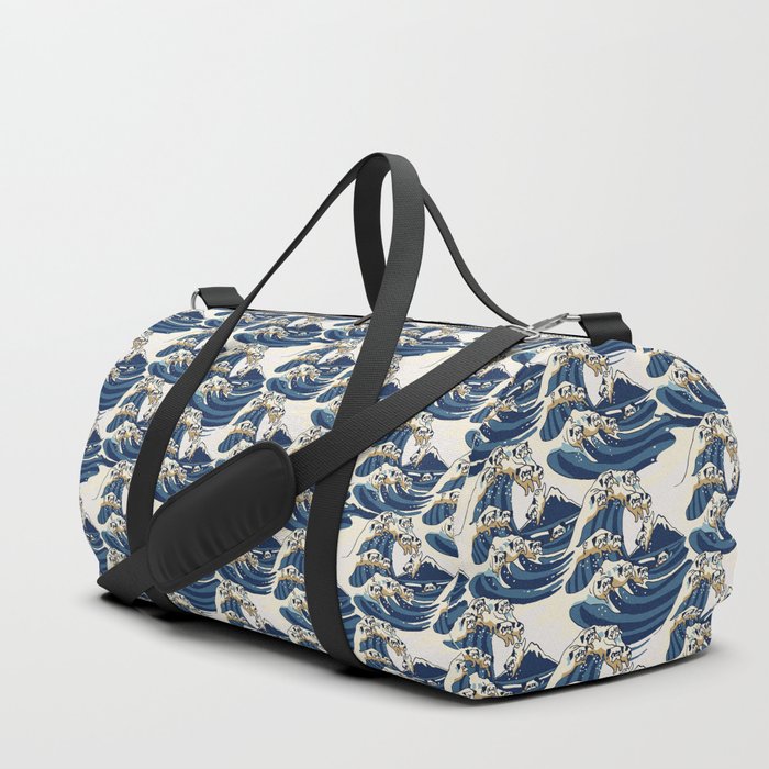 The Great Wave of Pug Pattern Duffle Bag