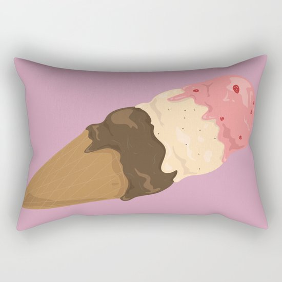 neapolitan ice cream pattern, millennial pink Rectangular Pillow