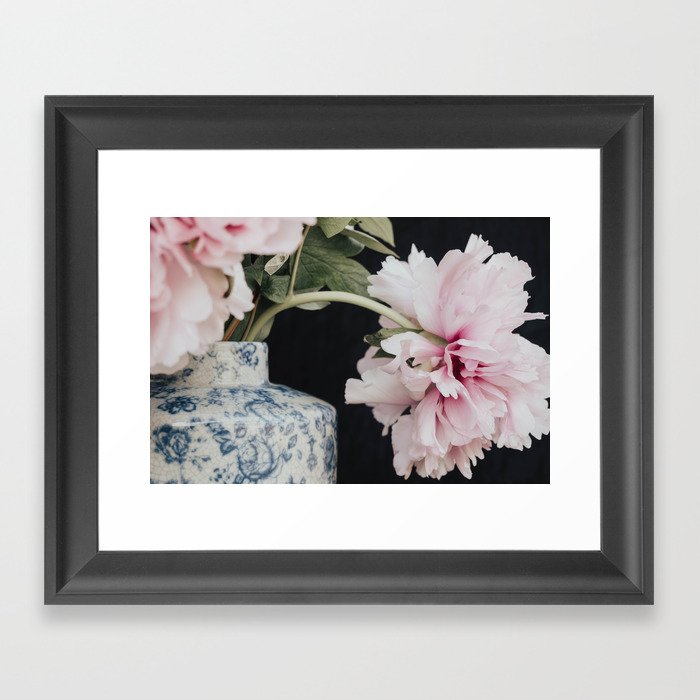 Pink Peonies II - Flower photography by Ingrid Beddoes Framed Art Print