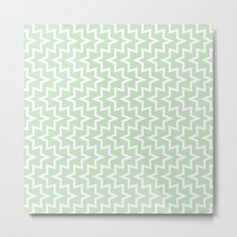 Geometric Sea Urchin Pattern - Light Green & White #609 Metal Print | Graphicdesign, Twisted, Edgy, Geometric, Pointed, Spike, Abstract, Parallel, Minimal, Art 
