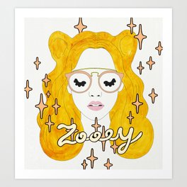 Zooey Art Print | People, Painting, Graphic Design, Illustration 