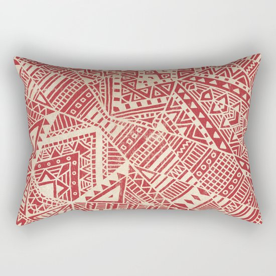 Tribal (red) Rectangular Pillow