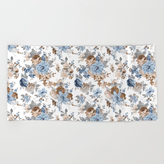 Floral Pattern Beach Towel