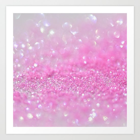 Sparkling Baby Girl Pink Glitter Effect - on #Society6 Art Print