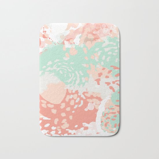 Pippa - Abstract minimal painted pastels painting trendy modern color palette Bath Mat