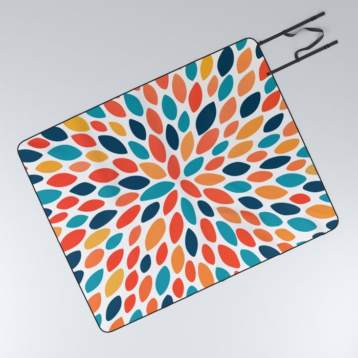 Colorful Floral Bloom Picnic Blanket