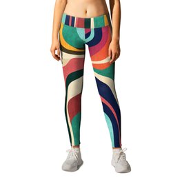 Impossible contour map Leggings | Vintage, Contemporary, Popart, Painting, Retro, Whimsical, Abstract, Other, Pattern, Illustration 