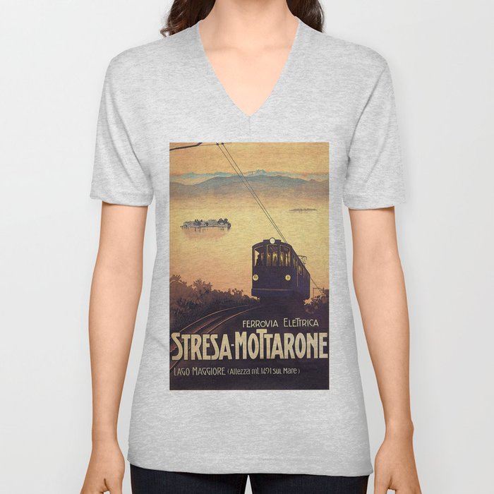 Vintage poster - Stresa-Mottarone V Neck T Shirt