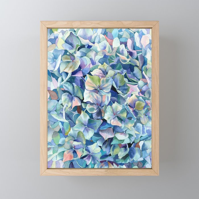 "Marine hydrangea" Framed Mini Art Print