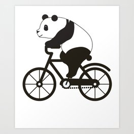 Panda Riding a Bike Art Print | Panda, Pandaillustration, Graphicdesign, Bikingpanda, Pandabike, Pandaridingabike, Pandacartoon 