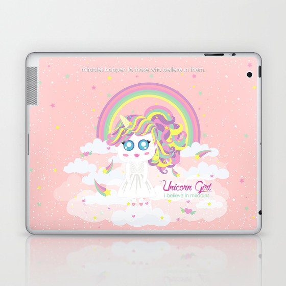 Unicorn Girl Laptop & iPad Skin