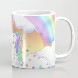 Pretty Rainbow Unicorn and Stars Mug