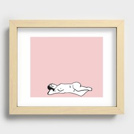 Woman in Pink Recessed Framed Print