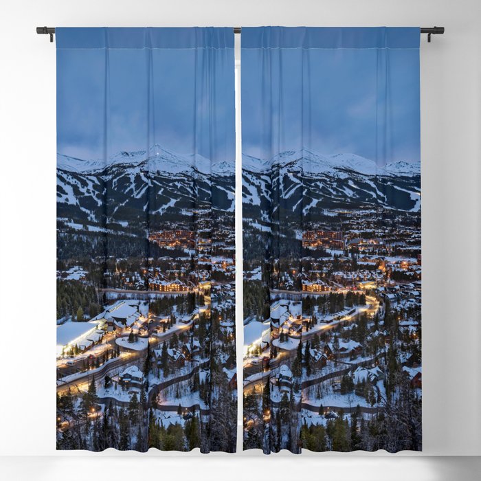 Breckenridge Colorado Winter Night Rocky Mountain Ski Town Blackout Curtain