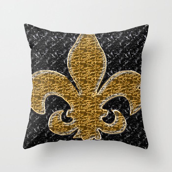 Black And Gold Fleur De Lis Throw Pillow By Artbytinavaughn Society6