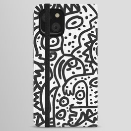 Hungry Monsters Street Art Graffiti Black and White  iPhone Wallet Case