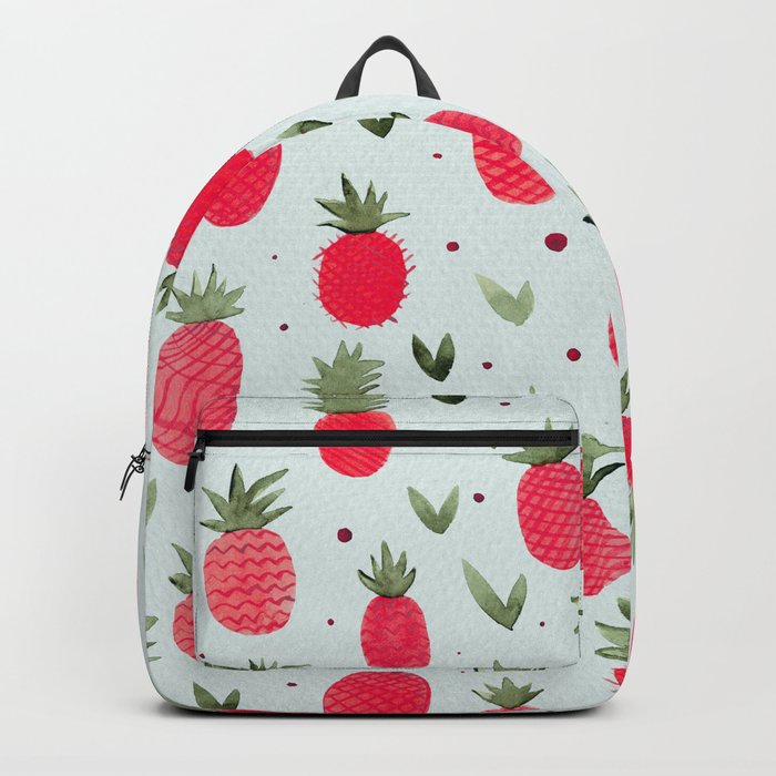 Watercolor pineapples - red and sage Backpack