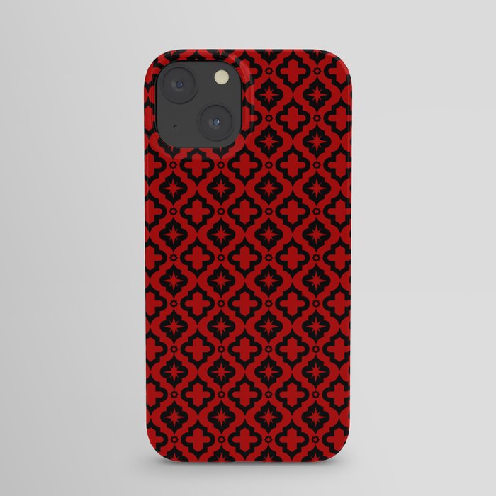 Red and Black Ornamental Arabic Pattern iPhone Case