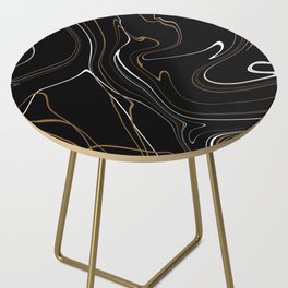 Golden liquid art 4 Side Table