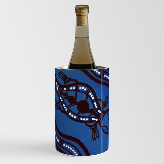 Authentic Aboriginal Art - Platypus (2022) Wine Chiller