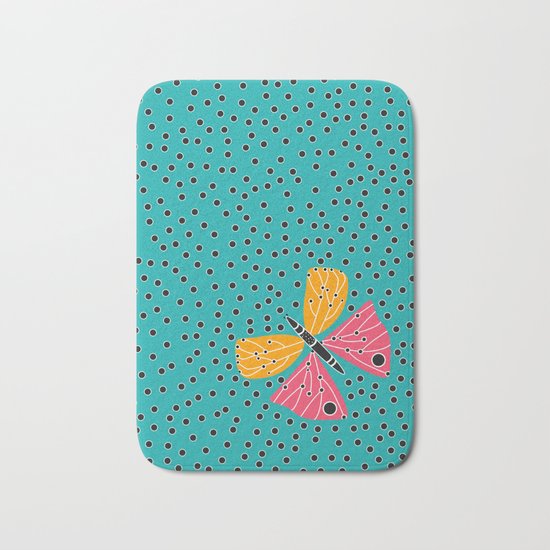Butterfly with dots Bath Mat