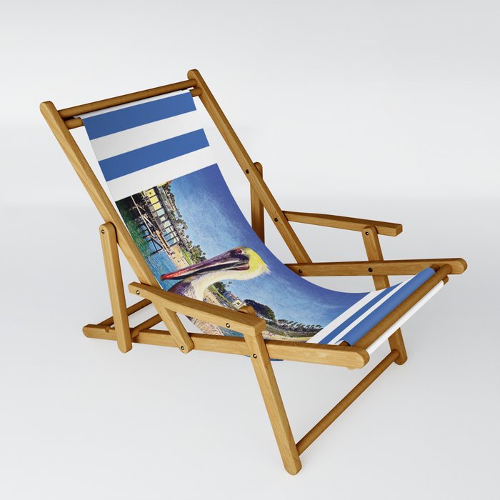 California Beach Pier Pelican Soak Up The Sun Sling Chair By