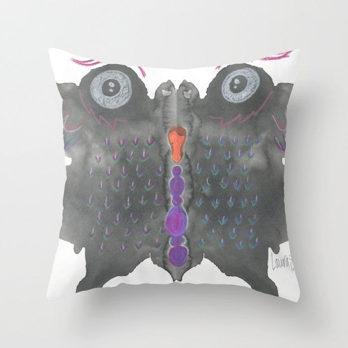 InkBlot Monster 1 Throw Pillow