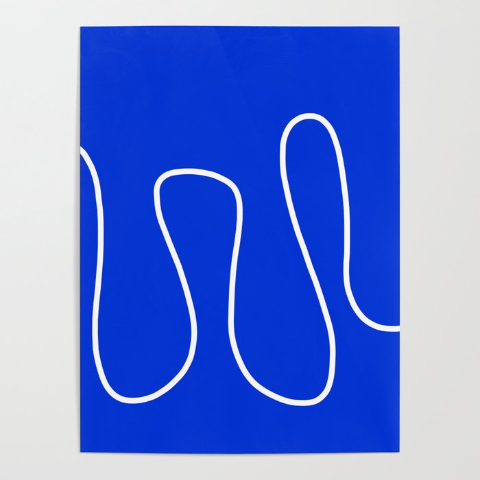 Blue Abstract Wave Poster