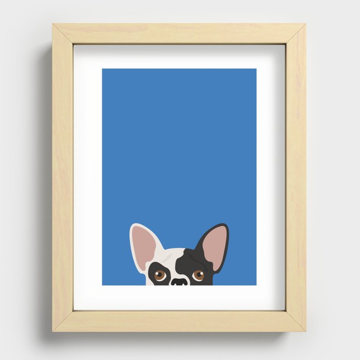 French Bulldog Face Recessed Framed Print