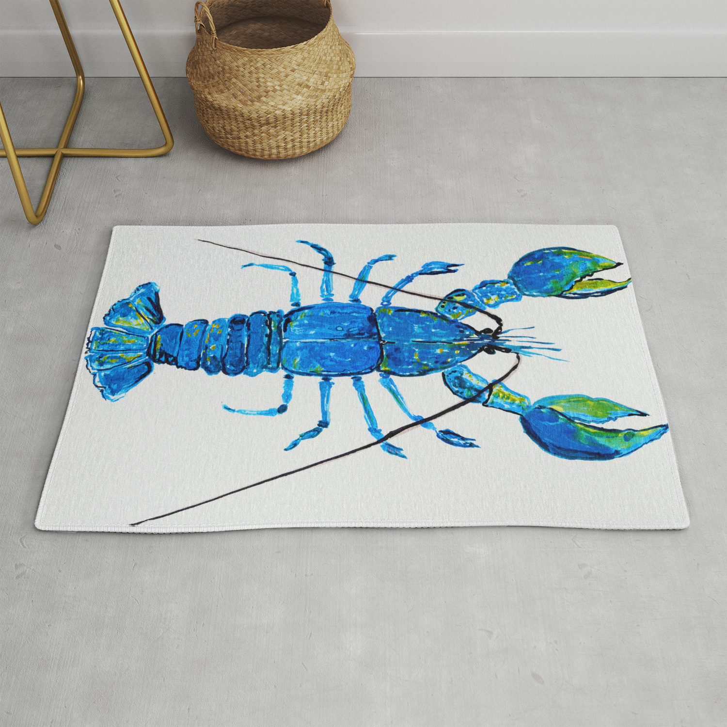 Blue Lobster Wall Art Lobster Bathroom Decor Lobster Crustacean