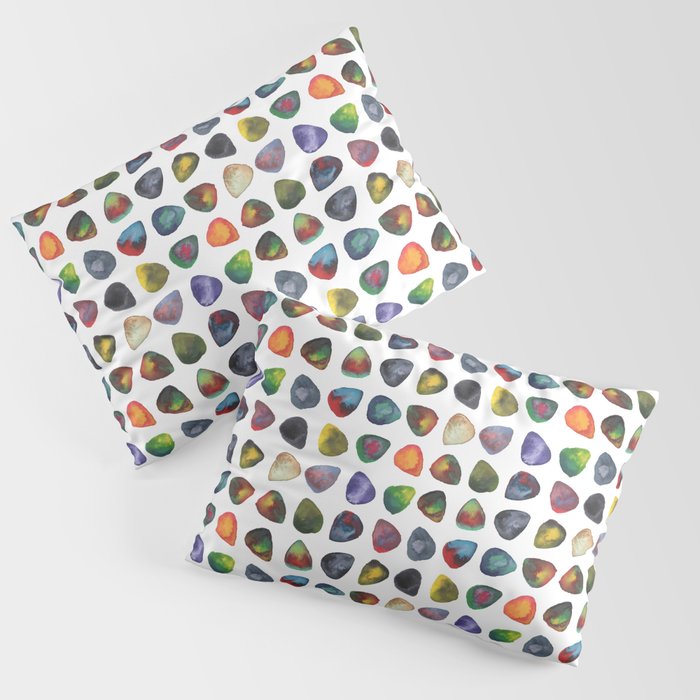 Guitar Picks Watercolor Pillow Sham