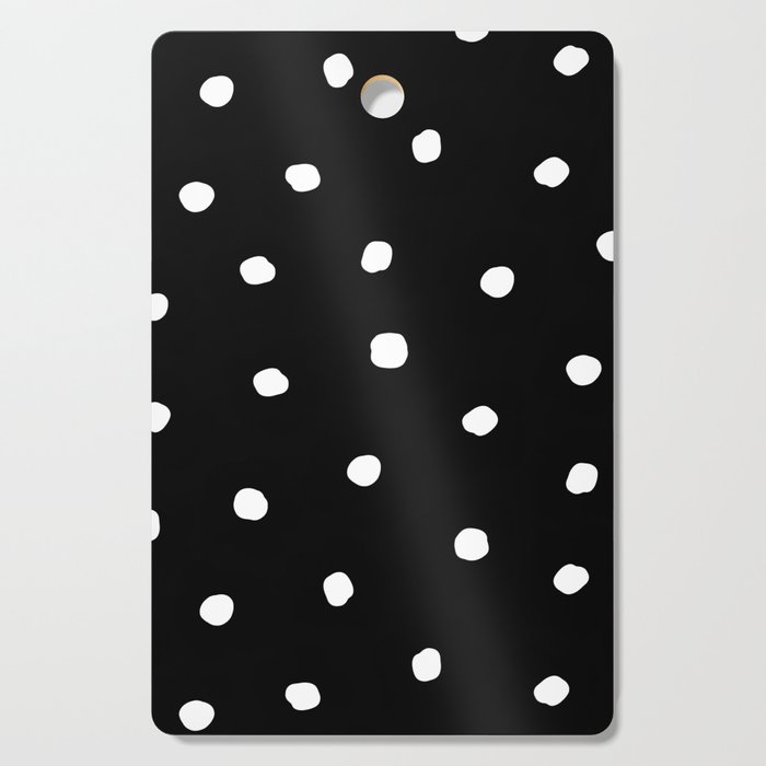 Minimal White Dots with Black Background Cutting Board