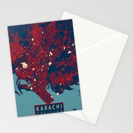 Karachi City Map of Pakistan - Hope Stationery Card