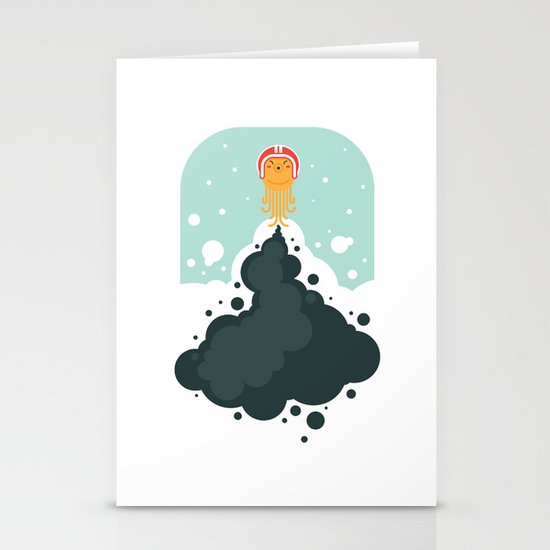 Rocket Octopus Stationery Cards