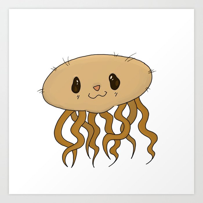 E Coli Kawaii Cartoon Art Print By Rosalynnllc