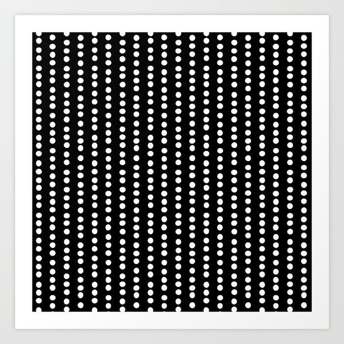 Dots Stripes Vertical Black Art Print