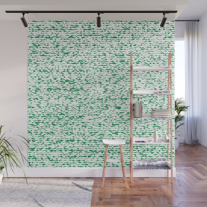 Green Abstract Striped Background Wall Mural By Designer357 Society6