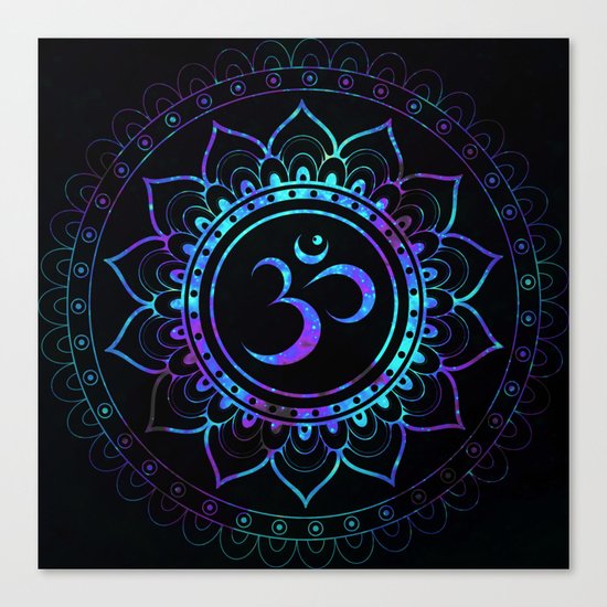 Om Mandala: Colorful Galaxy Canvas Print